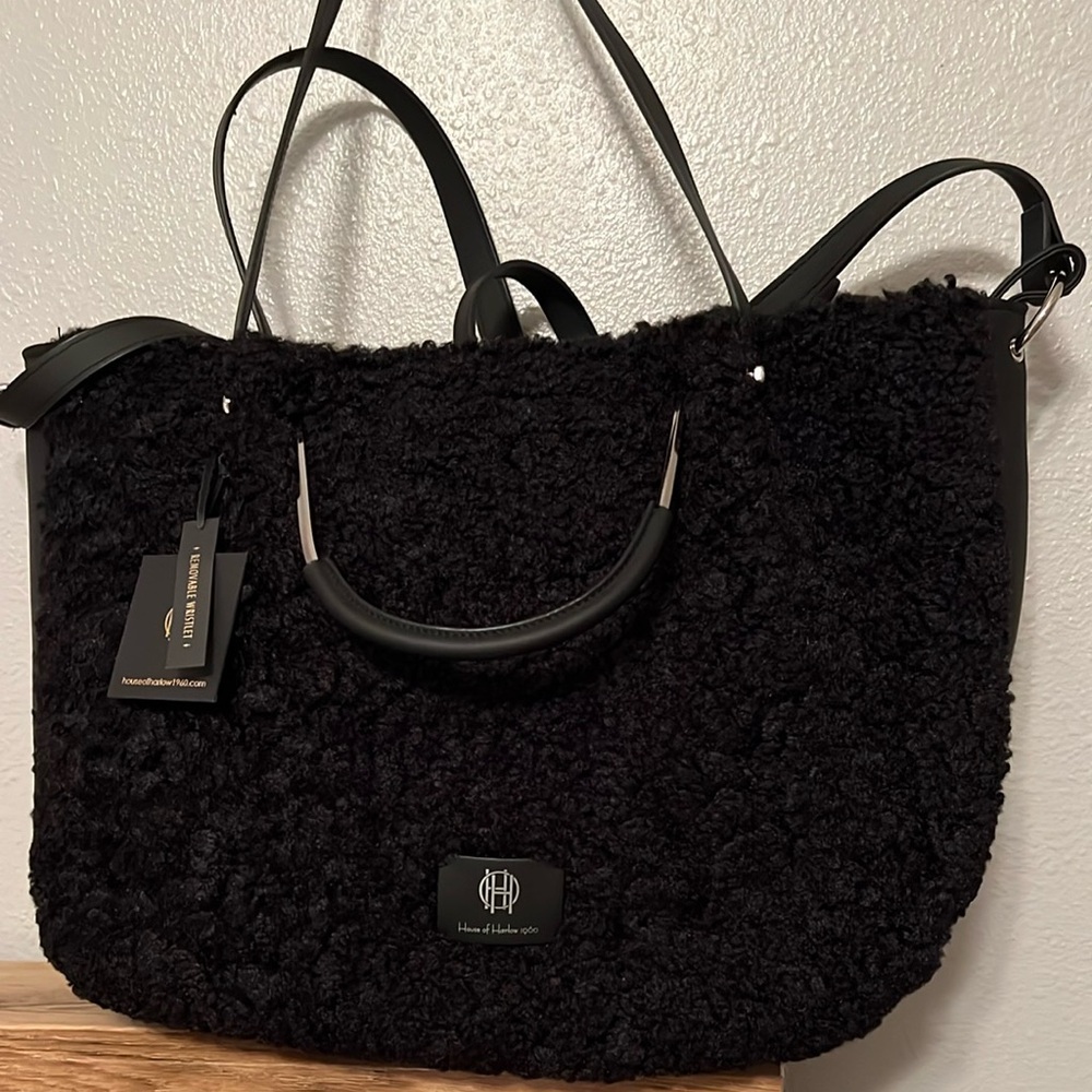 House of Harlow 1960 Black Tote Bag 16x11